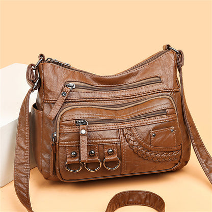 Sac à Main Vintage Cuir Femme | Isabella, Marron et Noir
