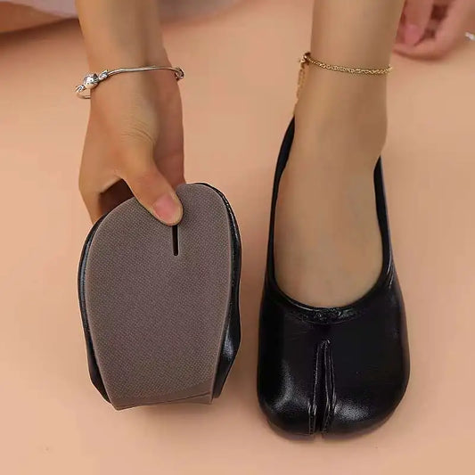 Ballerines Tabi pour femmes | Orteils séparés, cuir doux, chaussures plates brillantes