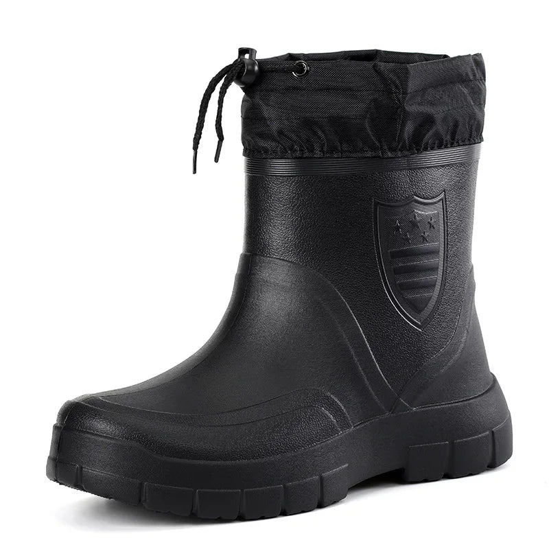Bottes de pluie homme imperméables légères talon bas slip-on