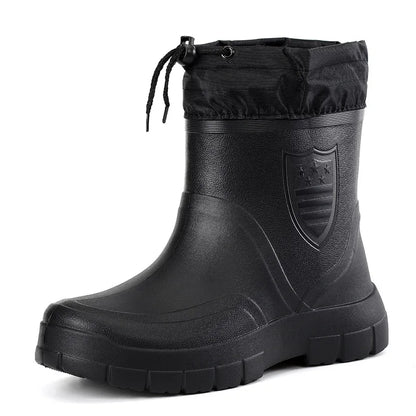Bottes de pluie homme imperméables légères talon bas slip-on