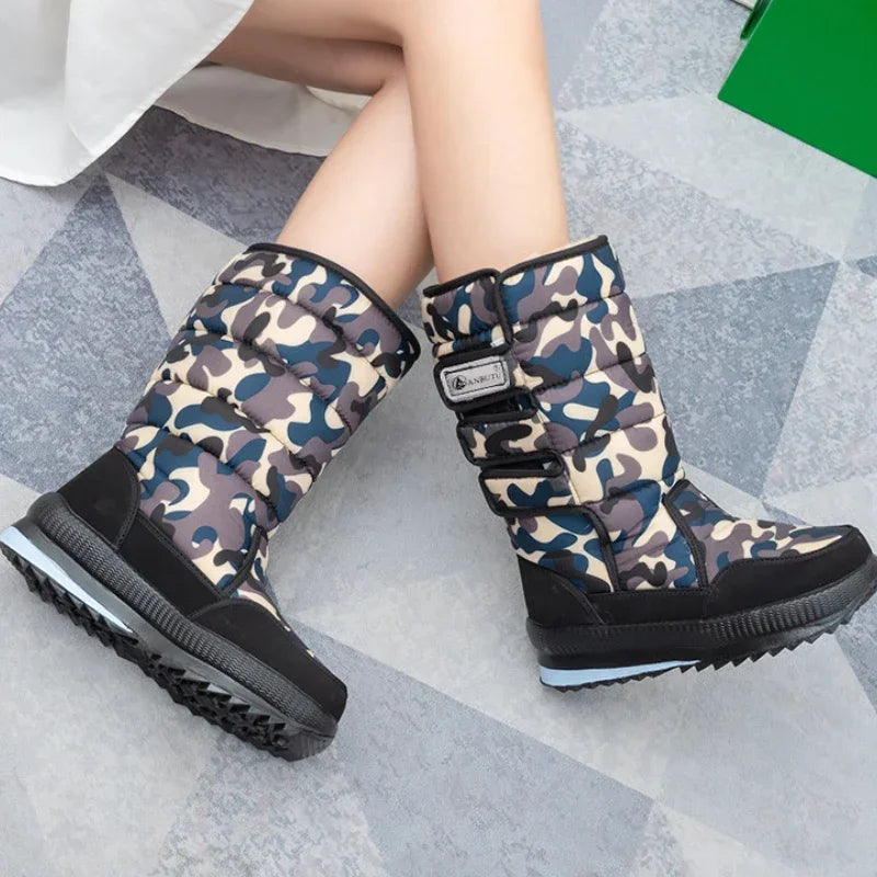 Bottes mi-hautes homme imperméables | Hiver, plateforme antidérapante