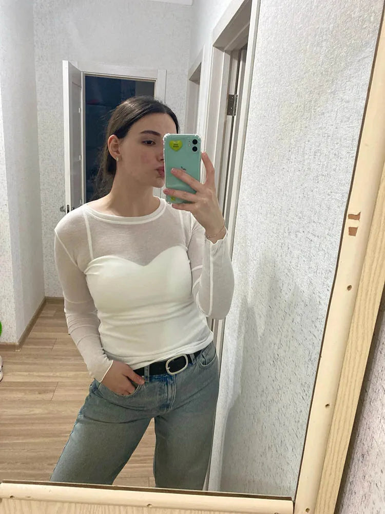 Chemise pour femmes | Coton, manches longues | Noir, gris, blanc