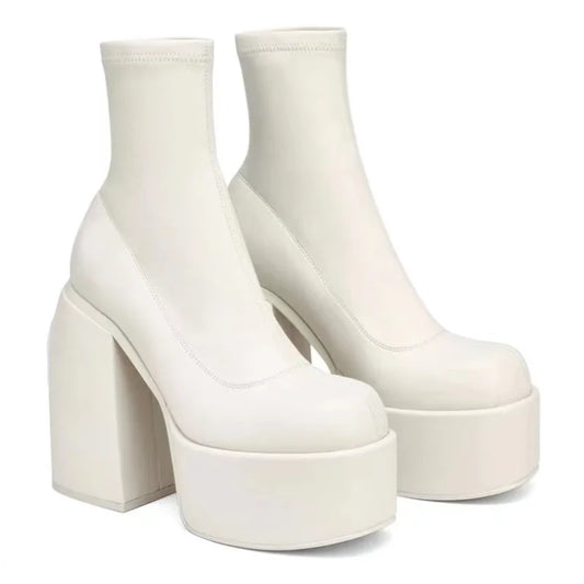 Bottes Courtes Femme | Cuir, Talon Haut, Bout Carré