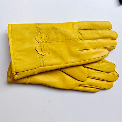 Gants cuir agneau femme avec doublure laine, cuir véritable