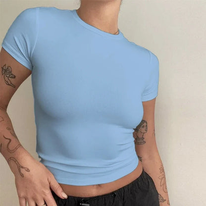 T-shirt Femme | Manches Courtes, Coupe Ajustée | Y2K, Filet