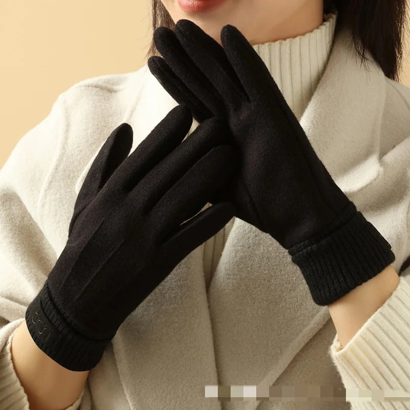 Gants hiver femme maille tactile cachemire laine doublure chaude