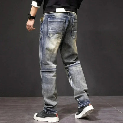Xanthe | Jean Homme Droit Cargo Denim Délavé