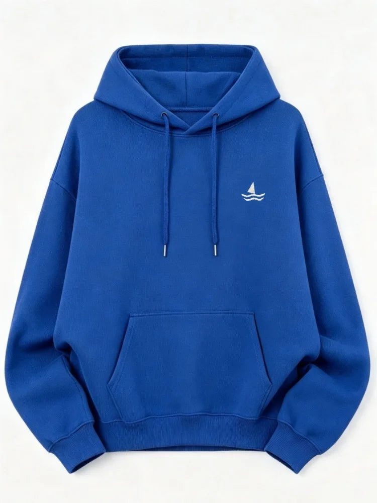 Sweat à capuche oversize brodé unisexe manches longues motif animal