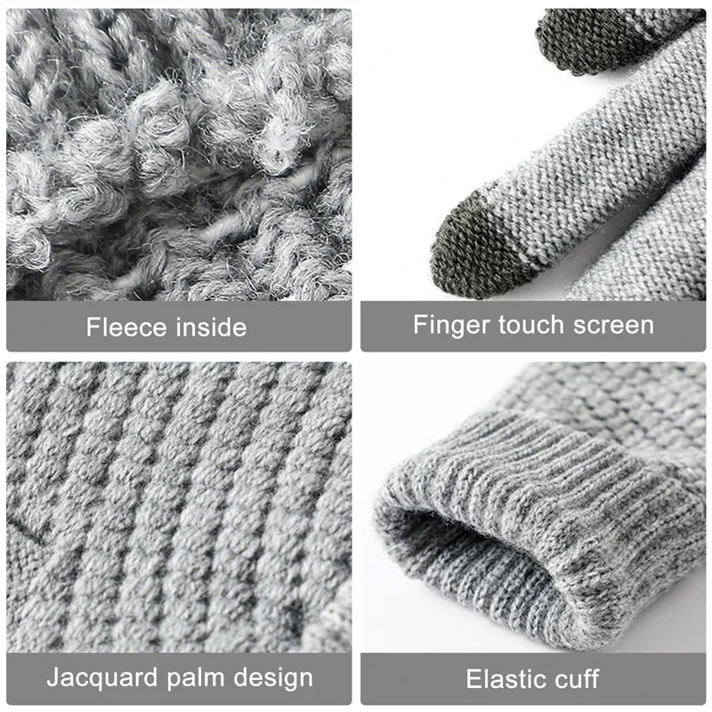Gants hiver femme maille tactile coton cuir extensibles homme