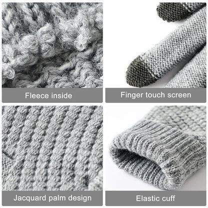 Gants hiver femme maille tactile coton cuir extensibles homme
