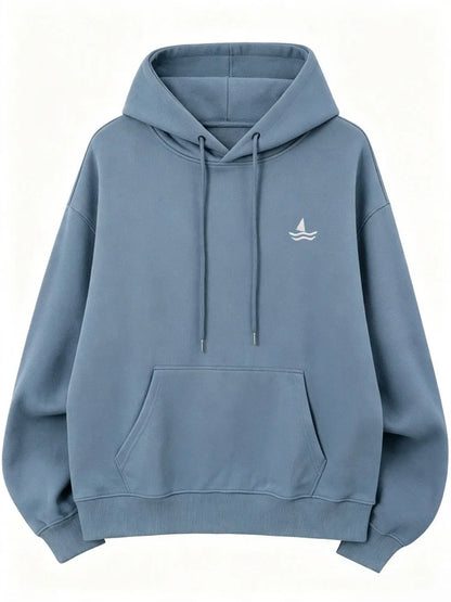Sweat à capuche oversize brodé unisexe manches longues motif animal