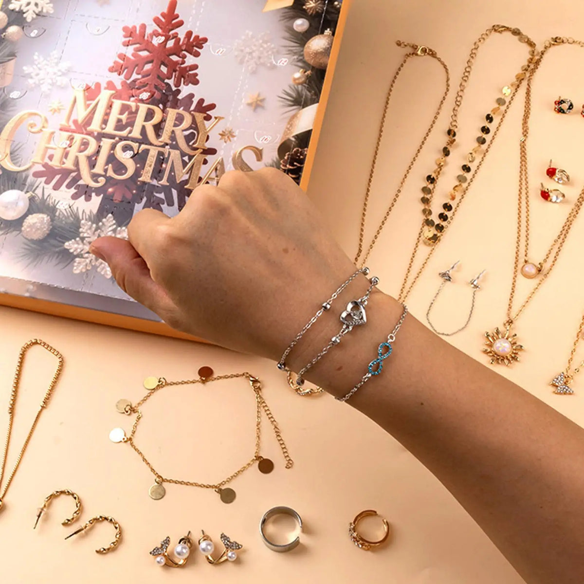 Calendrier de l'avent bijoux femme 25 jours coffret cadeau Noël