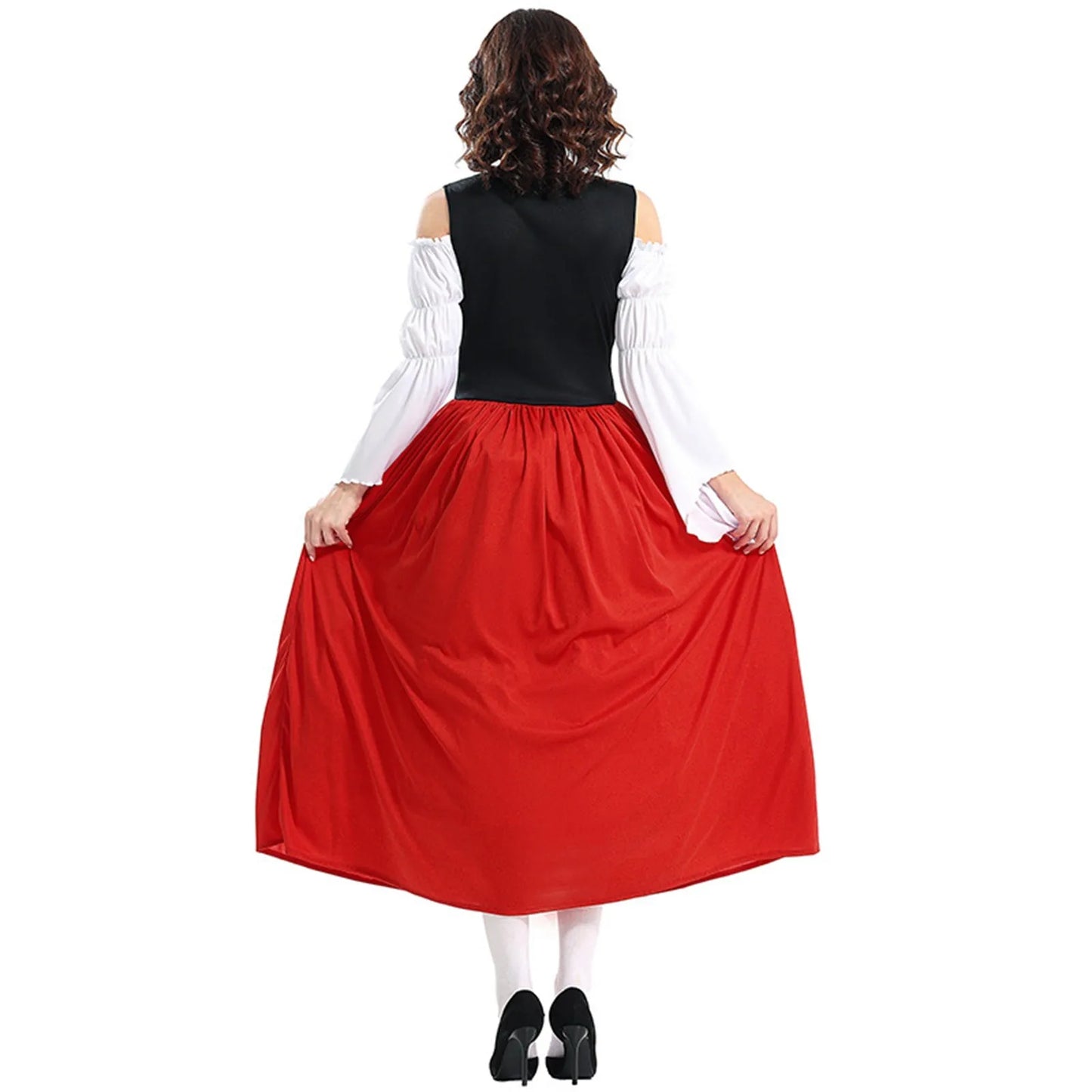 Robe Dirndl lang für Frauen Oktoberfest - Leichtes Material - Traditionelles Design