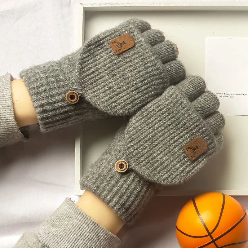 Gants tricotés sans doigts écran tactile hiver homme femme