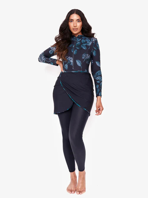 Modest Sport Badmode - Patchwork Hijab - Lange Mouwen-Burkini-PARIS FEMME