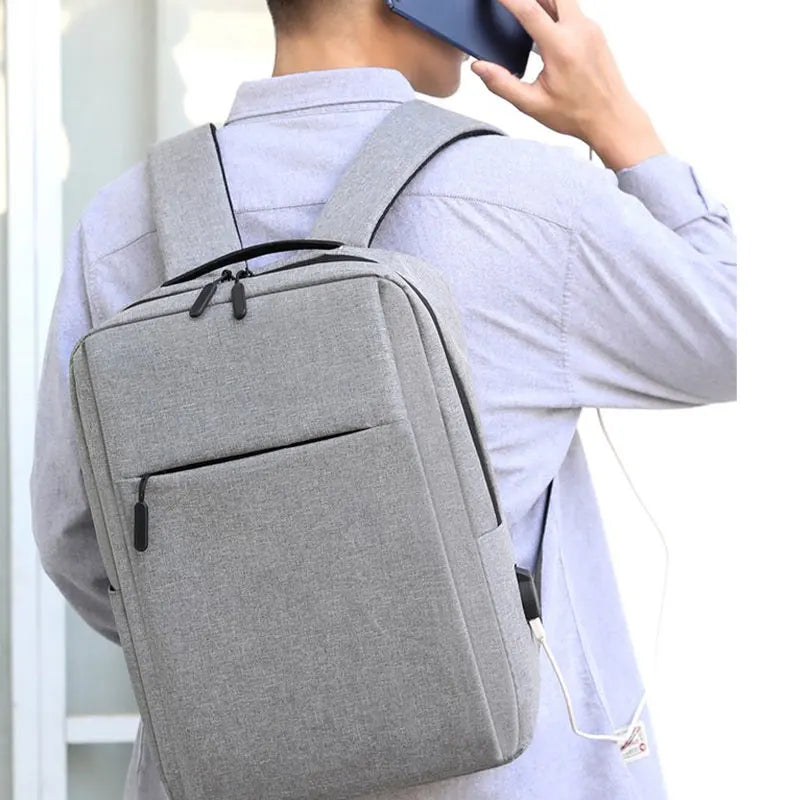 Sac à dos ordinateur imperméable USB avec port de charge, design unisexe