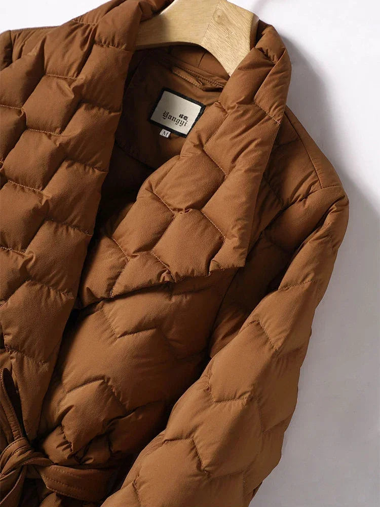 Veste d'hiver élégante pour femmes - avec ceinture - chaude et stylée