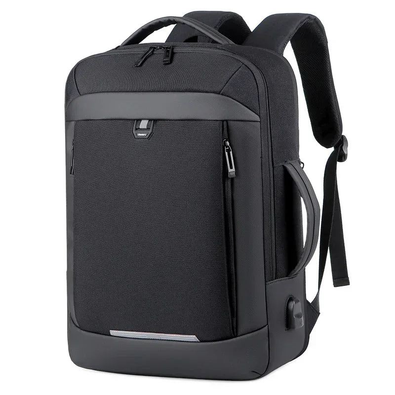 Sac à dos ordinateur imperméable USB homme 17 pouces avec compartiment ordinateur et port de charge