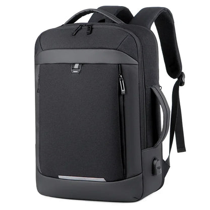 Sac à dos ordinateur imperméable USB homme 17 pouces avec compartiment ordinateur et port de charge