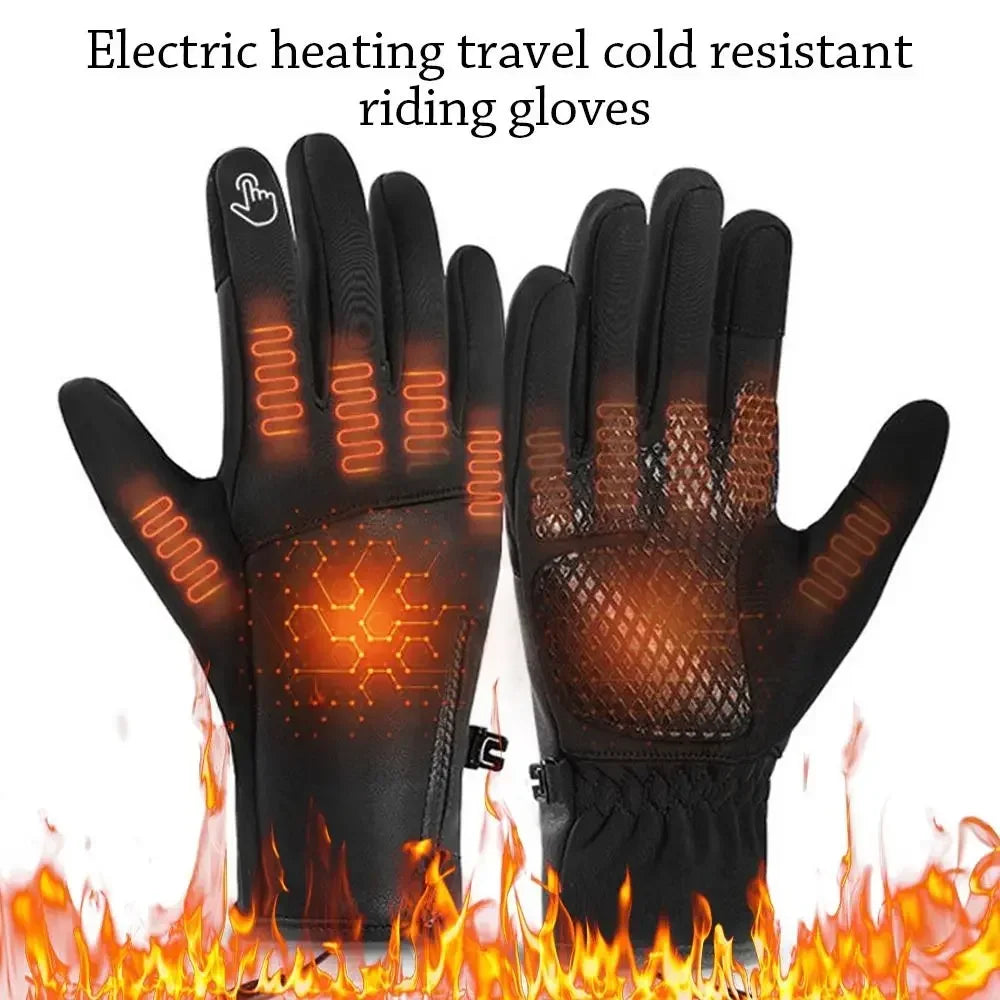 Gants chauffants batterie rechargeable homme en cuir tactiles