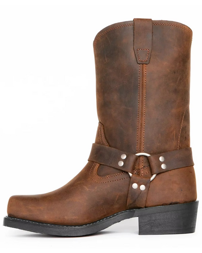 Bottes Western Homme | Cuir PU, Slip-On, Mi-Mollet