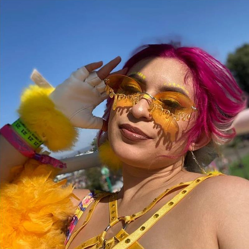 Lunettes de soleil paillettes | Festival femme