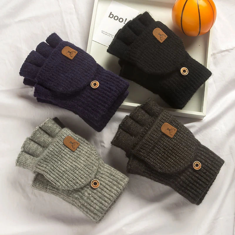 Gants tricotés sans doigts écran tactile hiver homme femme
