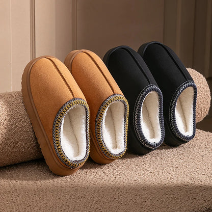 Chaussons femme doublure peluche semelle épaisse antidérapante hiver