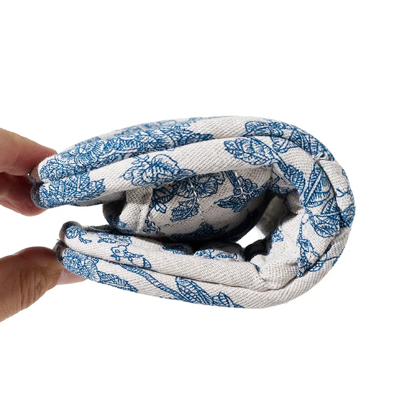 Chaussons femme coton floral antidérapants légers pour intérieur