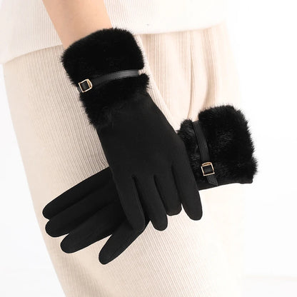 Gants hiver femme | Maille chaude, doublure polaire | Tactiles, coupe-vent