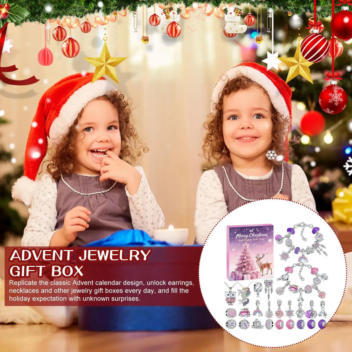 Calendrier Avent Bijoux Femme Boucles Oreilles Bracelet Noël 2026