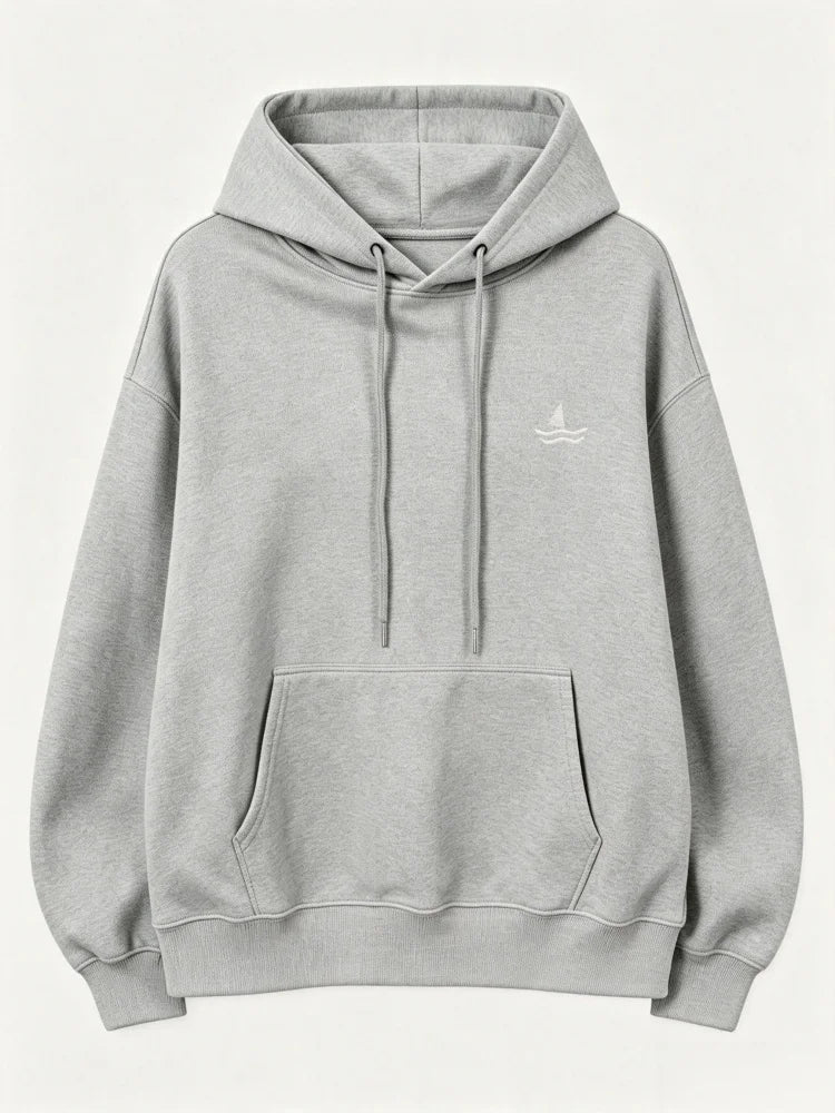 Sweat à capuche oversize brodé unisexe manches longues motif animal