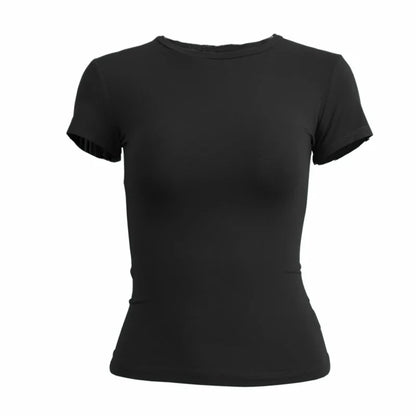 T-shirt Femme | Manches Courtes, Coupe Ajustée | Y2K, Filet