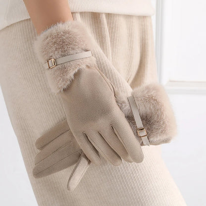 Gants hiver femme | Maille chaude, doublure polaire | Tactiles, coupe-vent