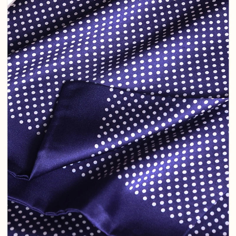 Écharpe homme soie 100% Mulberry à pois double épaisseur 160 cm