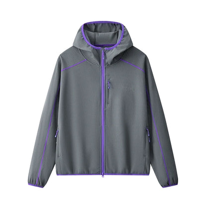 Veste softshell col montant zippée gauffrée homme femme printemps automne