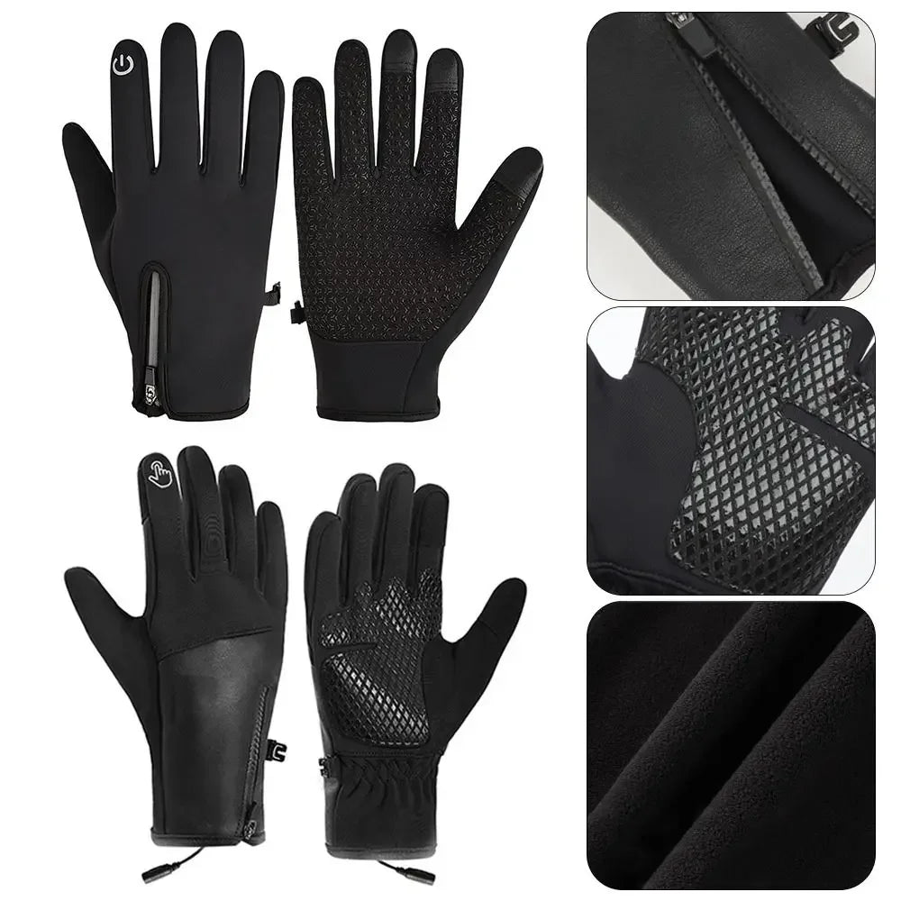 Gants chauffants batterie rechargeable homme en cuir tactiles
