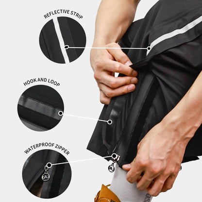 Veste de pluie avec pantalon imperméable coupe vent unisexe, bandes réfléchissantes
