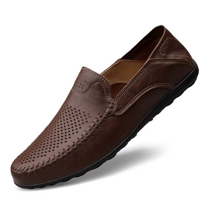 Mocassins cuir véritable homme slip-on style italien respirant