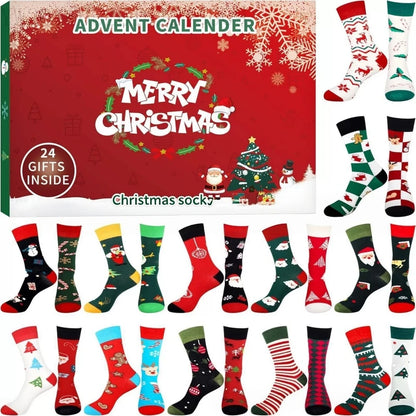 Calendrier de l Avent Chaussettes 24 Paires Noël Longues Courtes