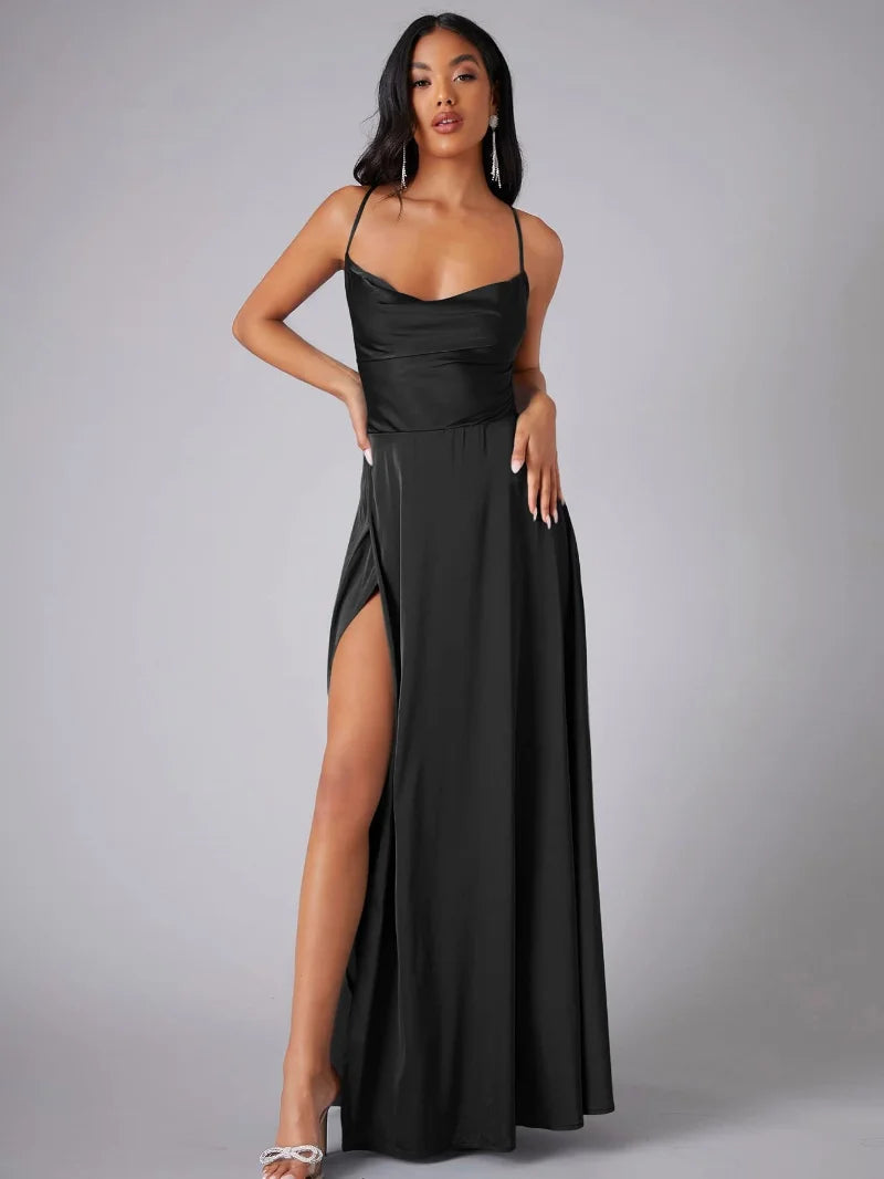 Robe de soirée maxi - fente haute - élégante