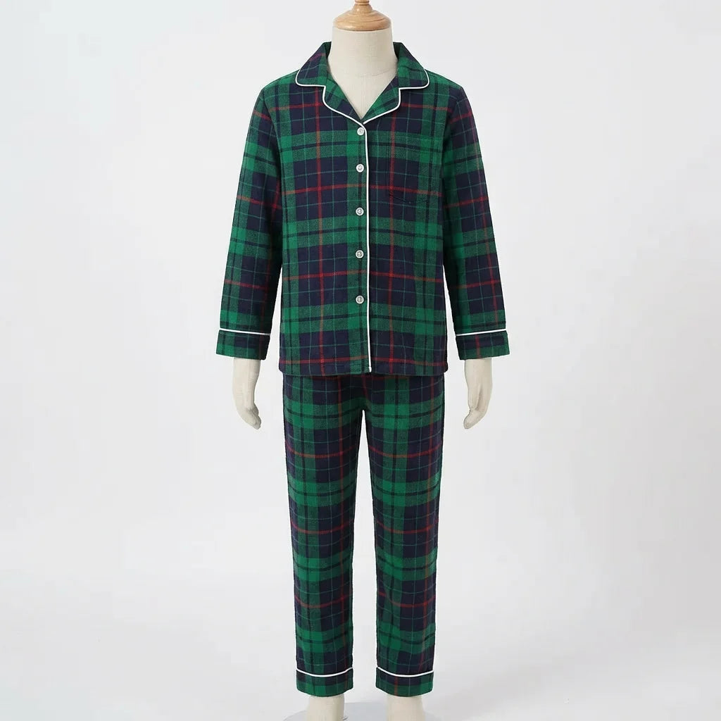Pyjama Noël famille assorti carreaux 2 pièces adultes et enfants