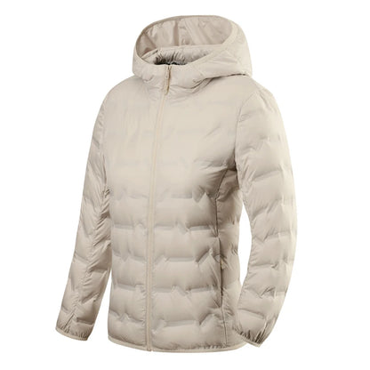 Doudoune légère femme hiver en duvet d'oie blanc, coupe vent et isolante