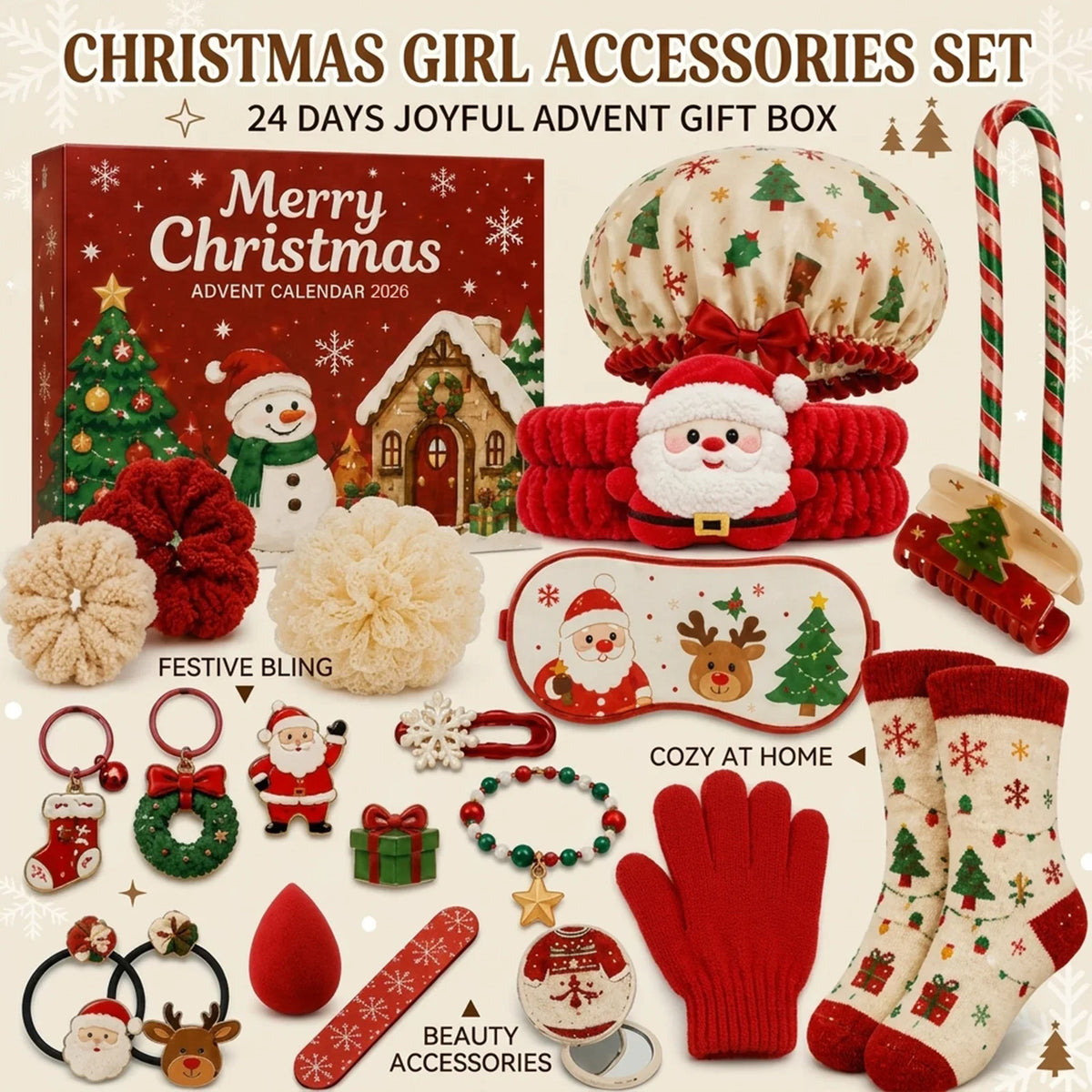 Calendrier de l'avent fille 2026 24 jours kit création bijoux