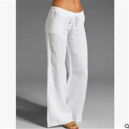 Pantalon lin femme | Coupe ample | Printemps-été