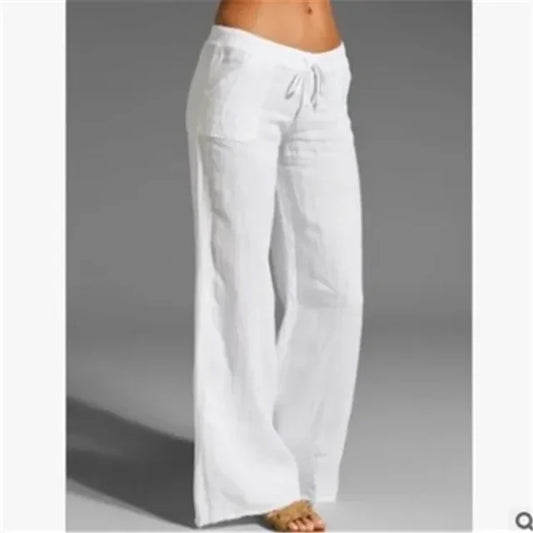 Pantalon lin femme | Coupe ample | Printemps-été