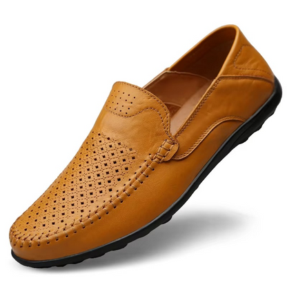 Mocassins cuir véritable homme slip-on style italien respirant