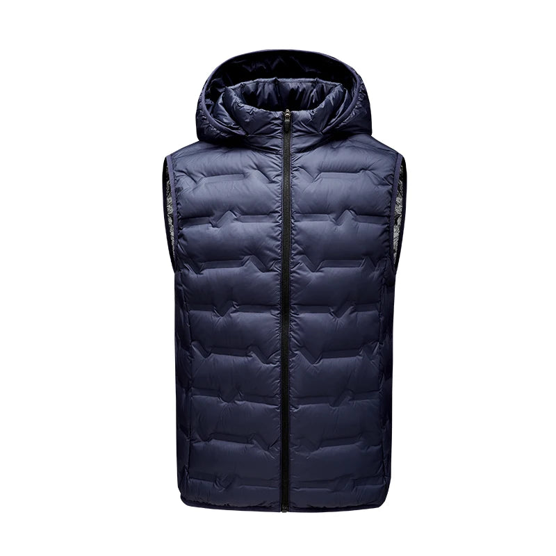 Doudoune sans manches homme imperméable avec capuche amovible, coupe vent et légère