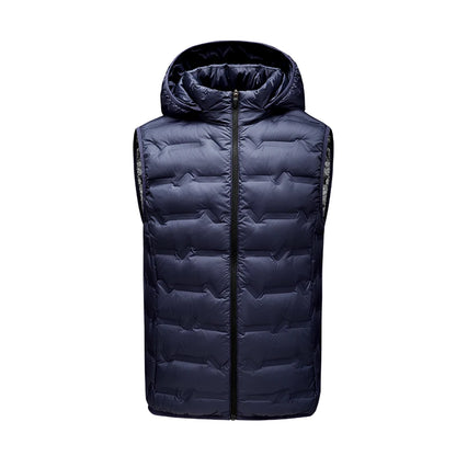 Doudoune sans manches homme imperméable avec capuche amovible, coupe vent et légère