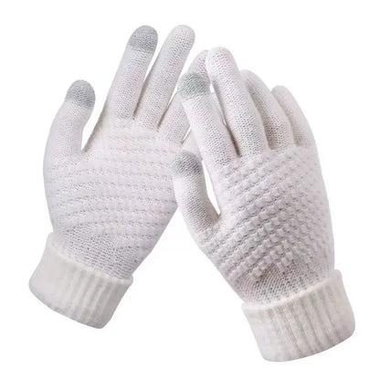 Gants hiver femme maille tactile coton cuir extensibles homme